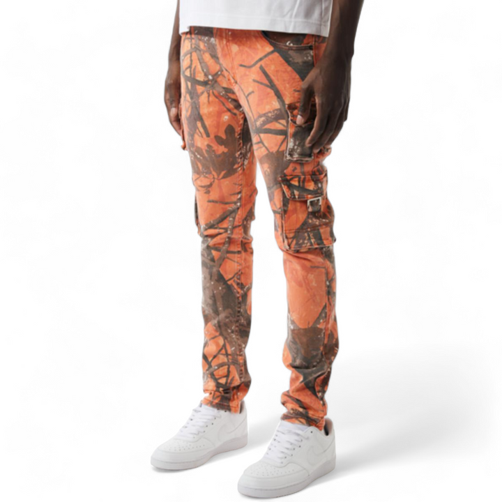 Kindred Stacked Orange Camo Jeans