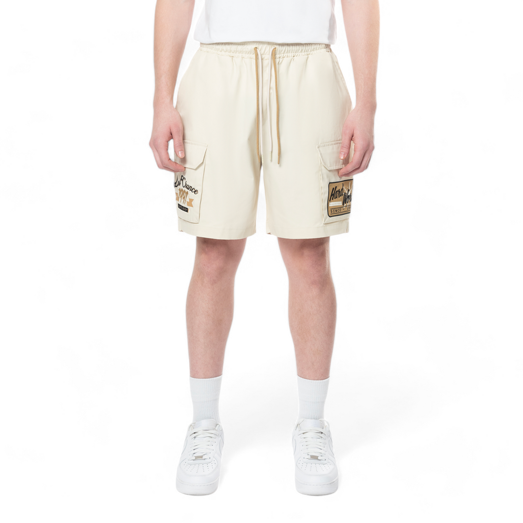 Smoke Rise Pitstop Cargo Twill Short Ecru