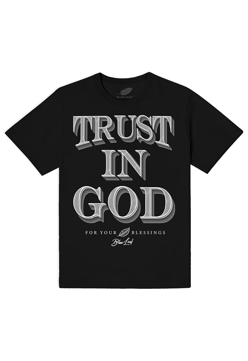 Blac Leaf Trust In God Tee Black With White