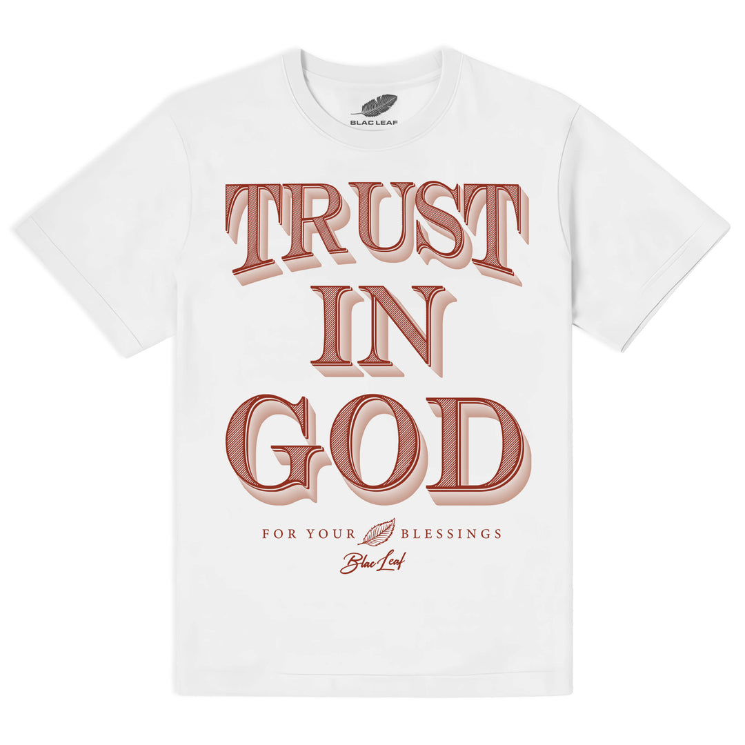 Blac Leaf Trust In God Tee White And Burgundy