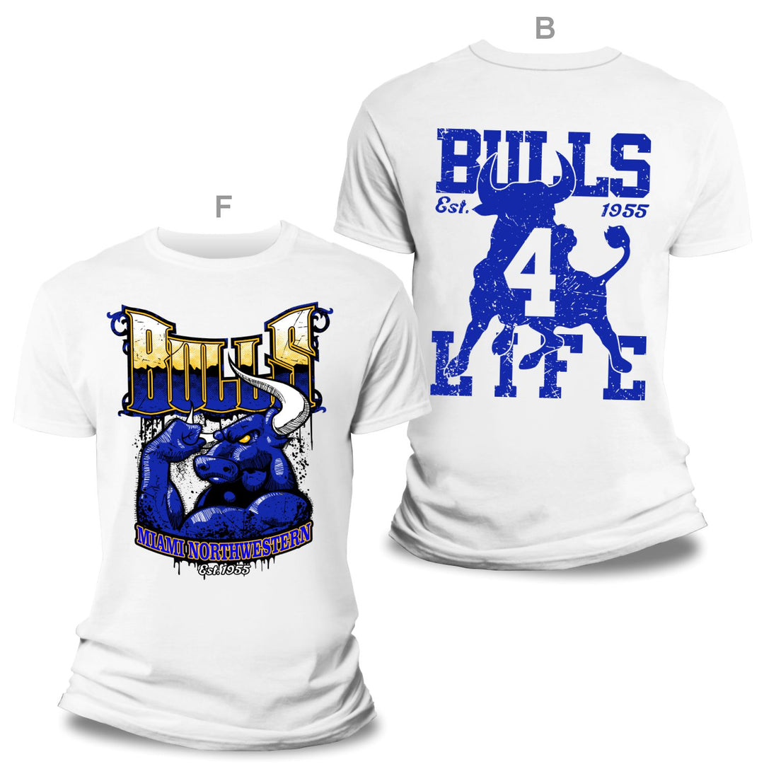 District Of Dade Miami Northwestern Bulls 4 Life Tee White