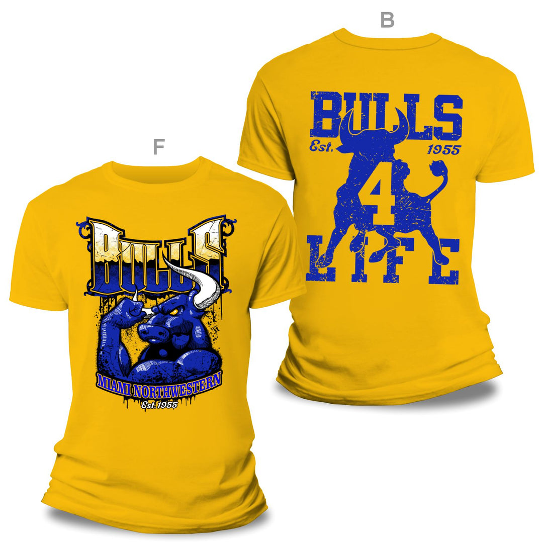 District Of Dade Miami Northwestern Bulls 4 Life Tee Yellow