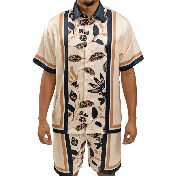 Blac Leaf Ricko Reversible Bucket Hat , Ricko Silk Button Up, Ricko Silk Short  Outfit Combo