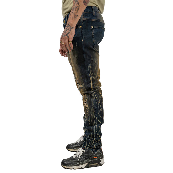 Juren Dark Bronze Wash Denim Jeans