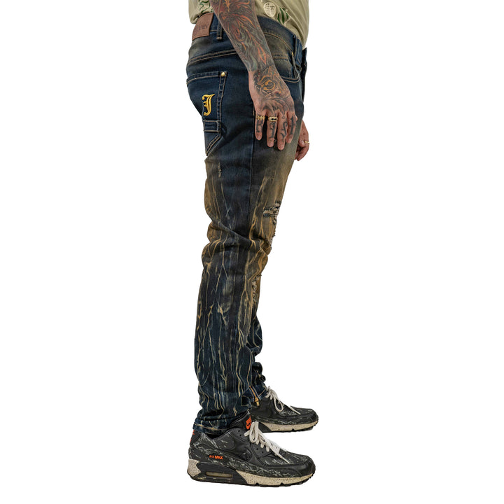 Juren Dark Bronze Wash Denim Jeans