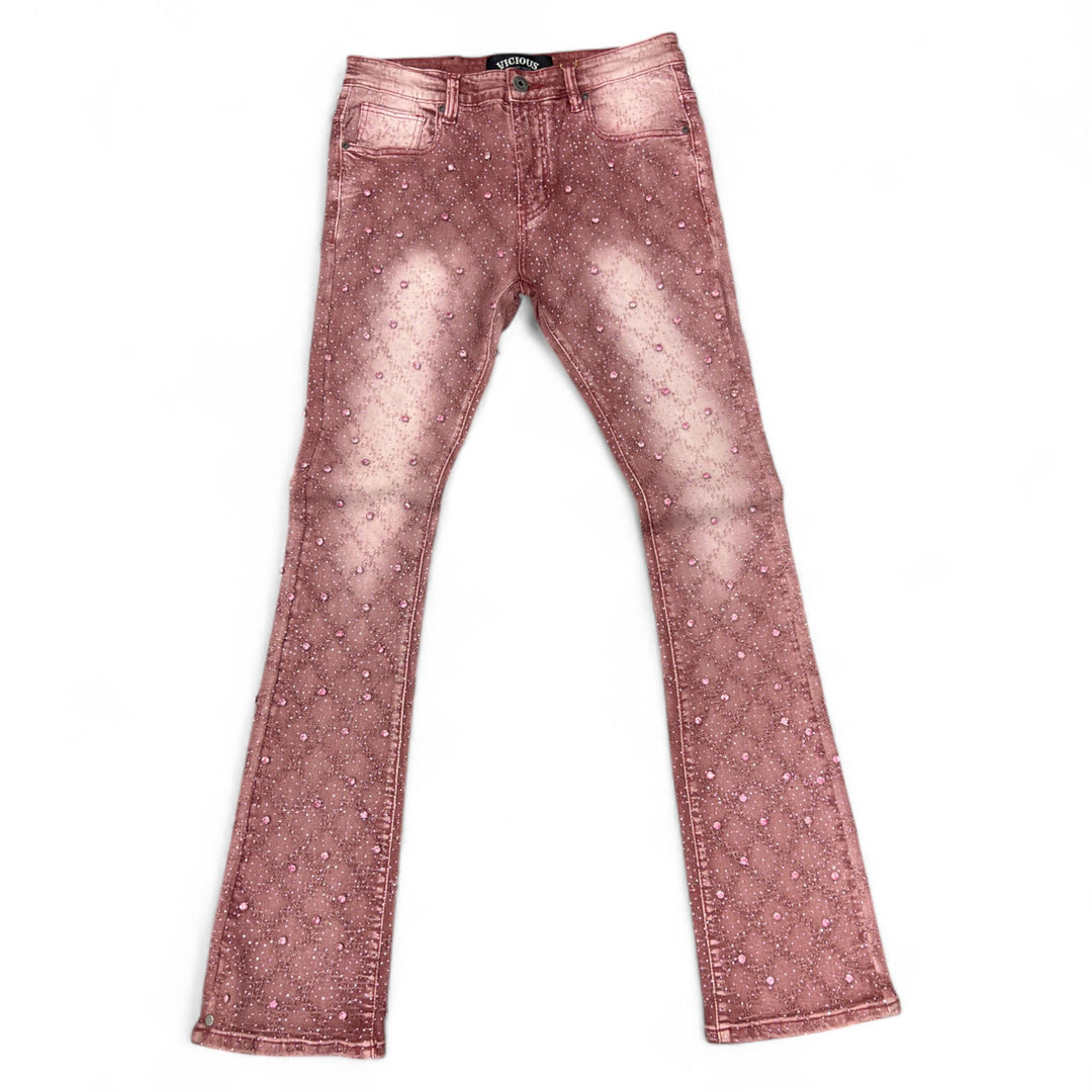 Embellished Flared Denim Purple