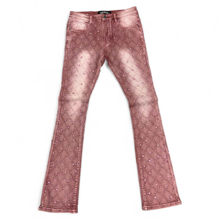 Embellished Flared Denim Purple