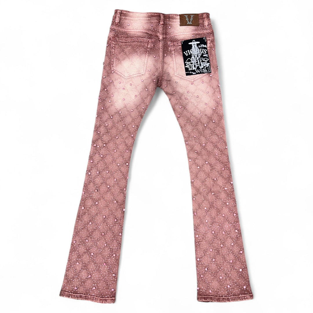 Embellished Flared Denim Purple