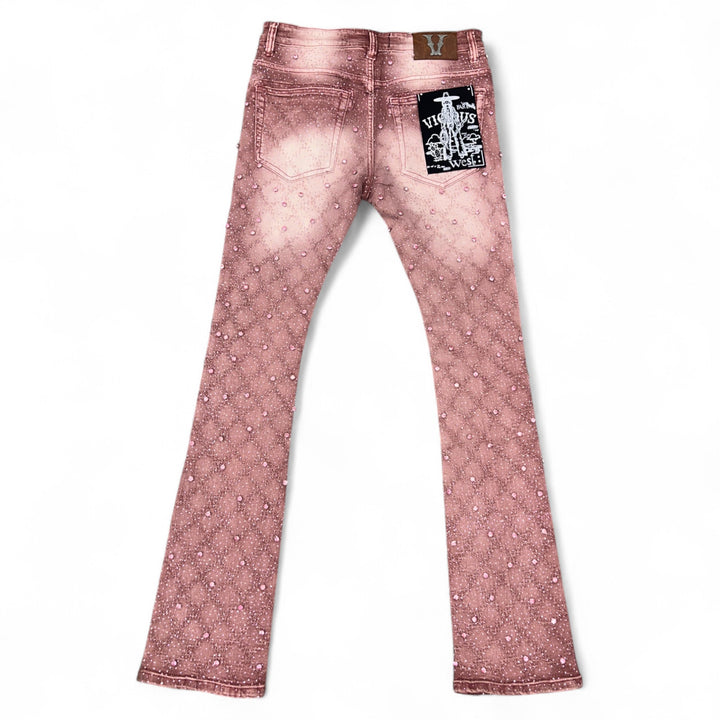 Embellished Flared Denim Purple