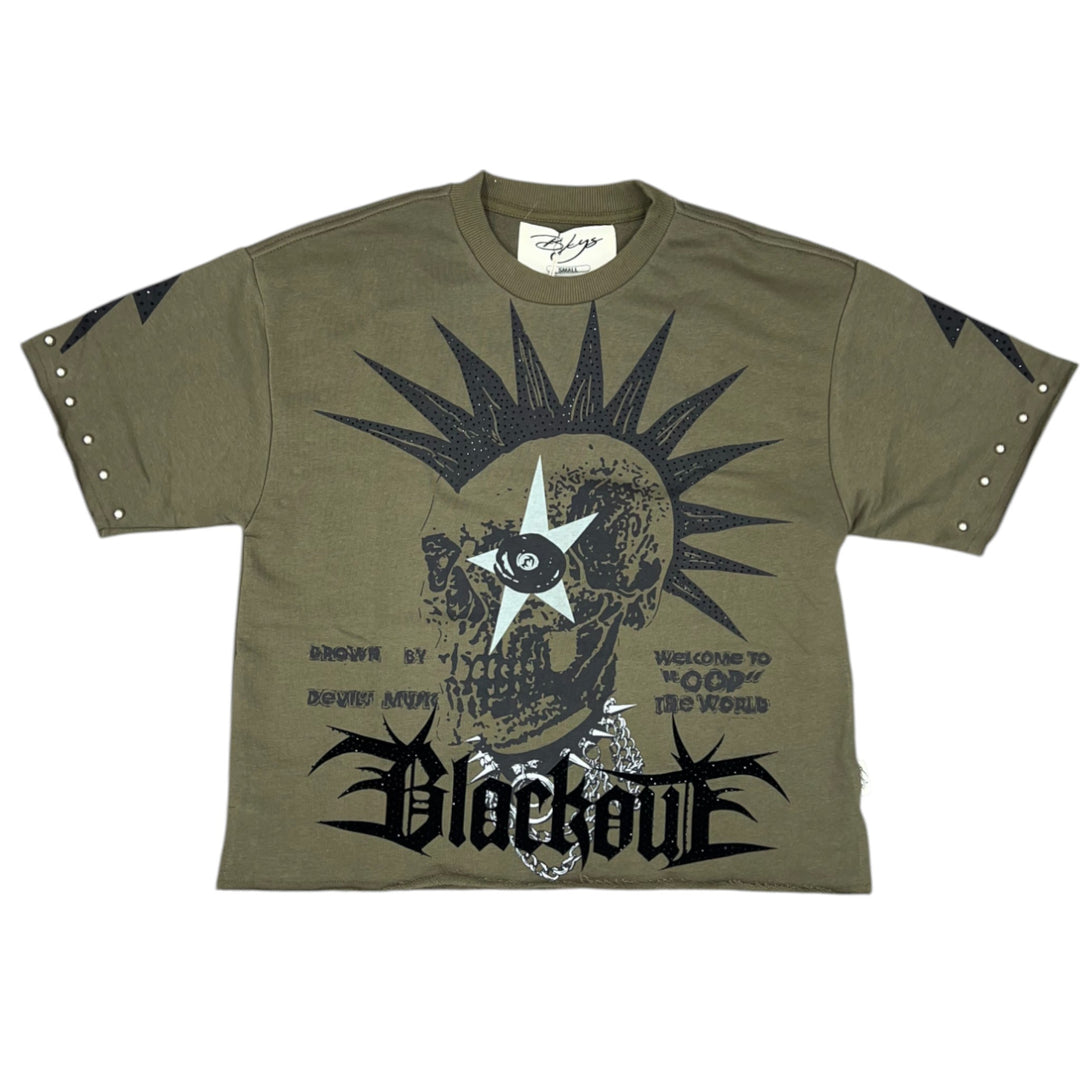 BKYS T1118 Born To Cropped Tee Olive