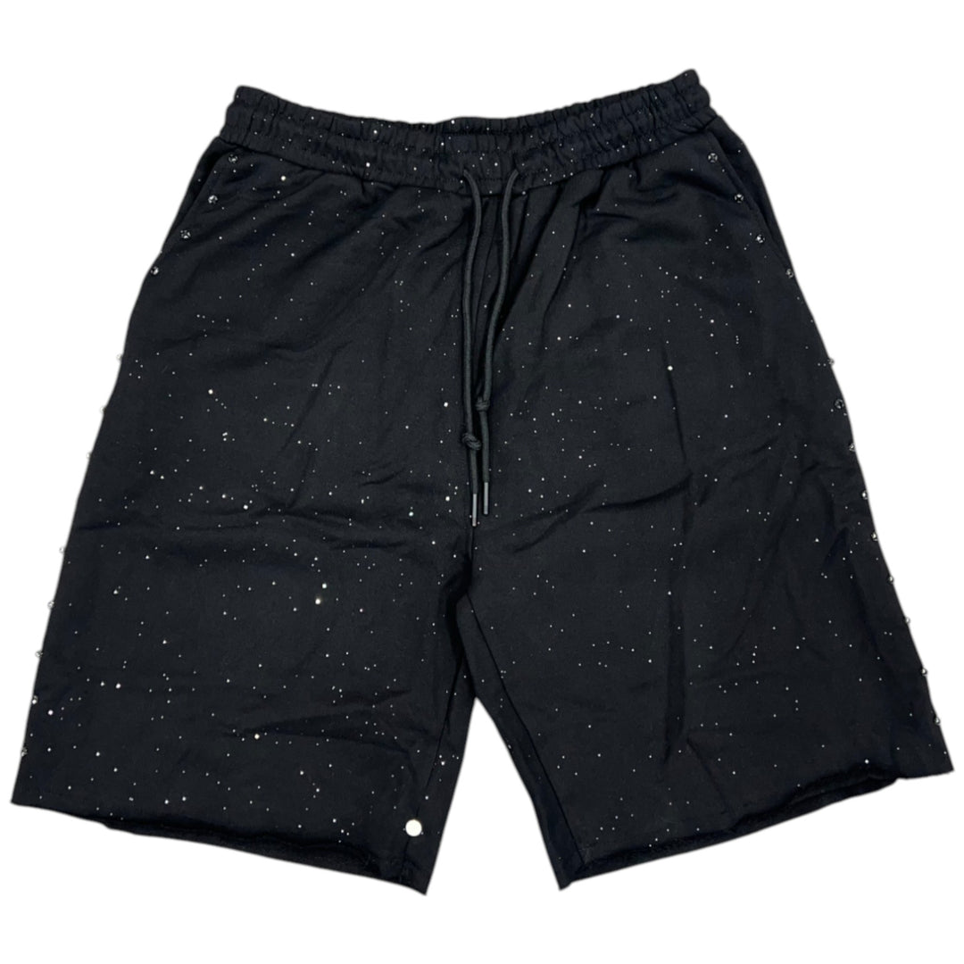 BKYS SP1236 Rhinestone Shorts Black