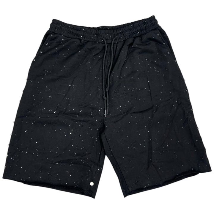 BKYS SP1236 Rhinestone Shorts Black