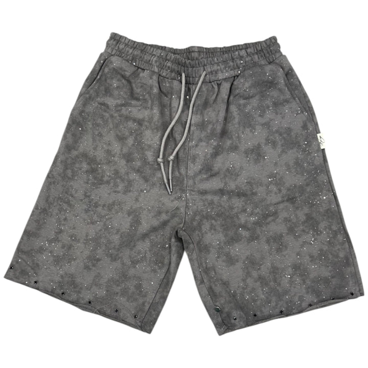 BKYS SP1236 Rhinestone Shorts Grey