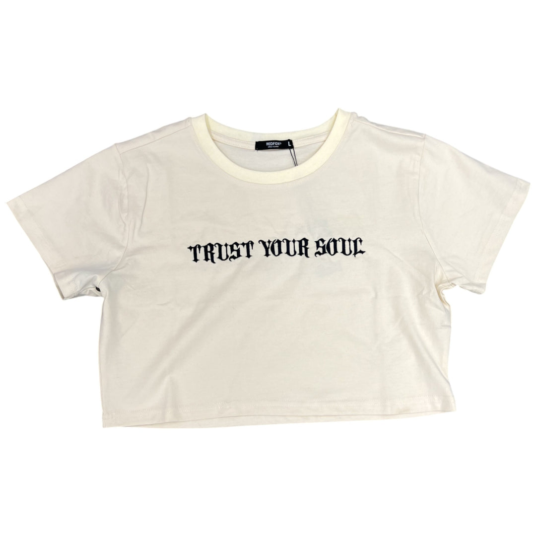Red Fox Trust Your Soul Crop Top Cream