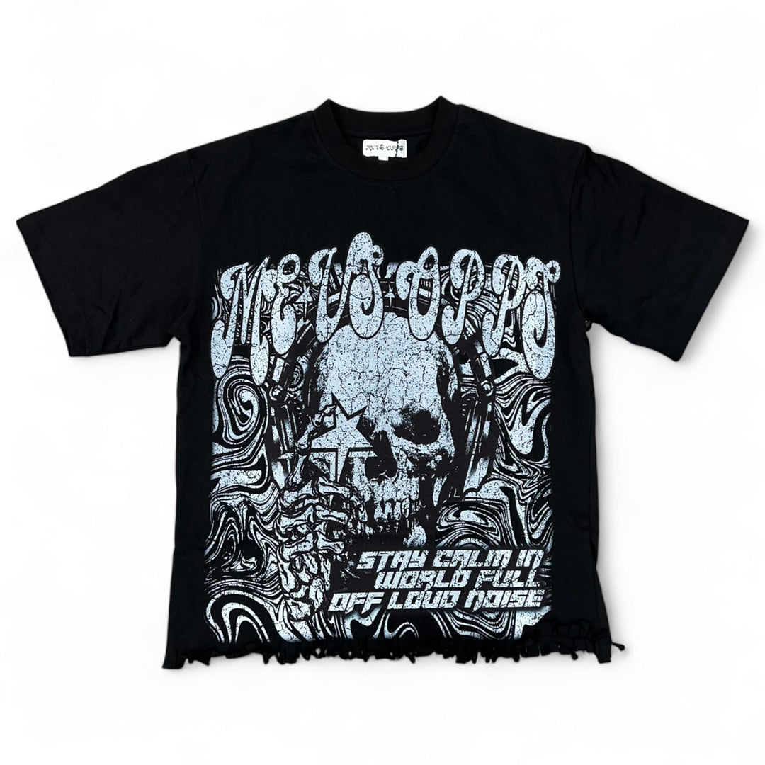 Me Vs Opps Stay Calm Crop Tee Black