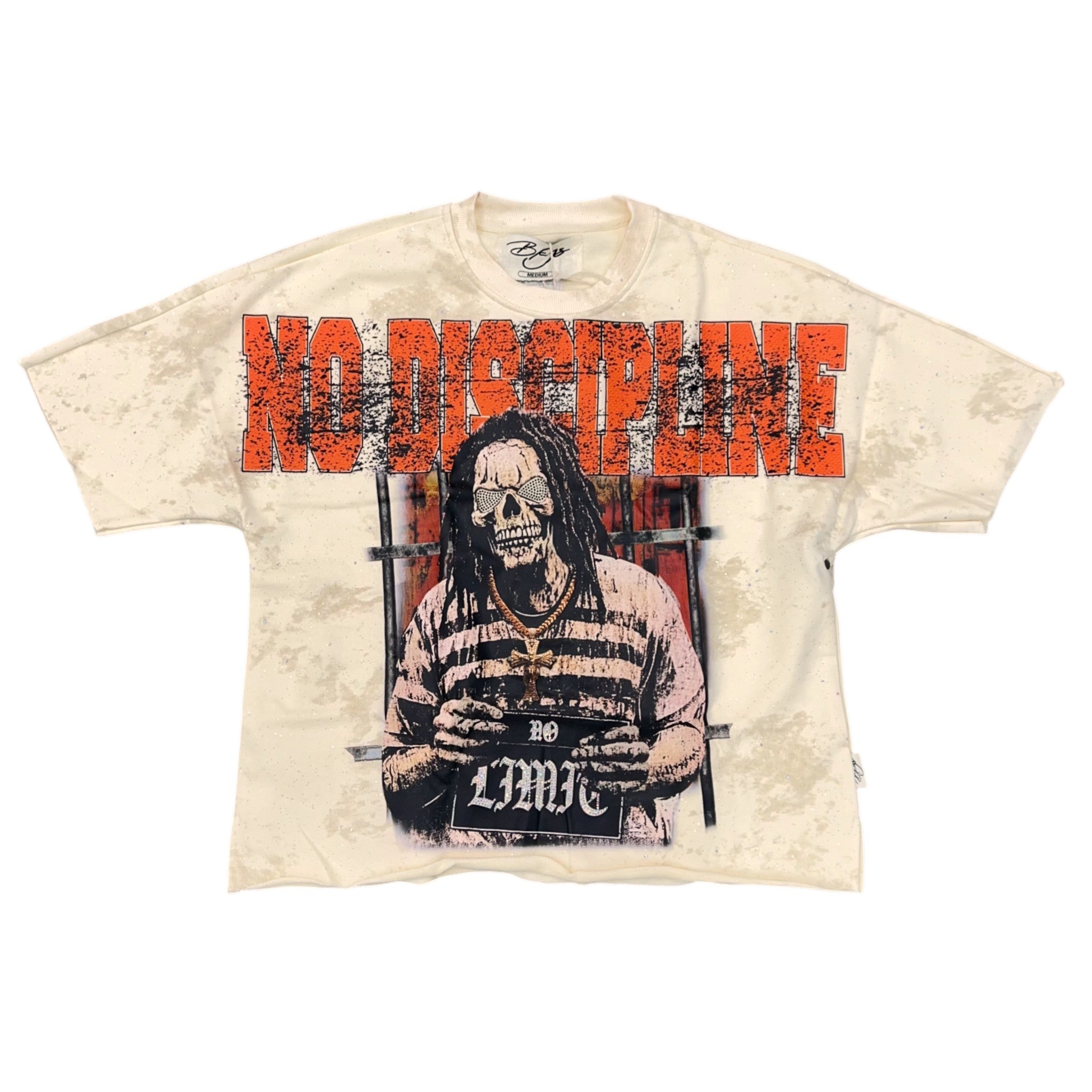 BKYS T1326 No Limit Cropped Tee Off White – Purple Carpet Miami