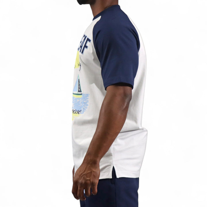 Blac Leaf Escape To Paradise Raglan Shirt Navy