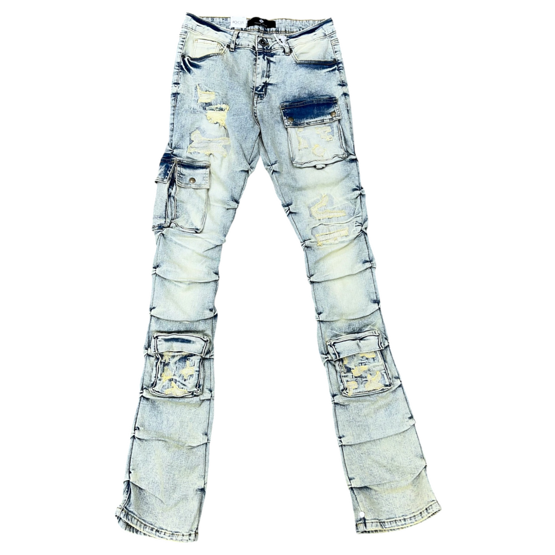 Focus CGO Distressed Stacked Denim Blue Wash