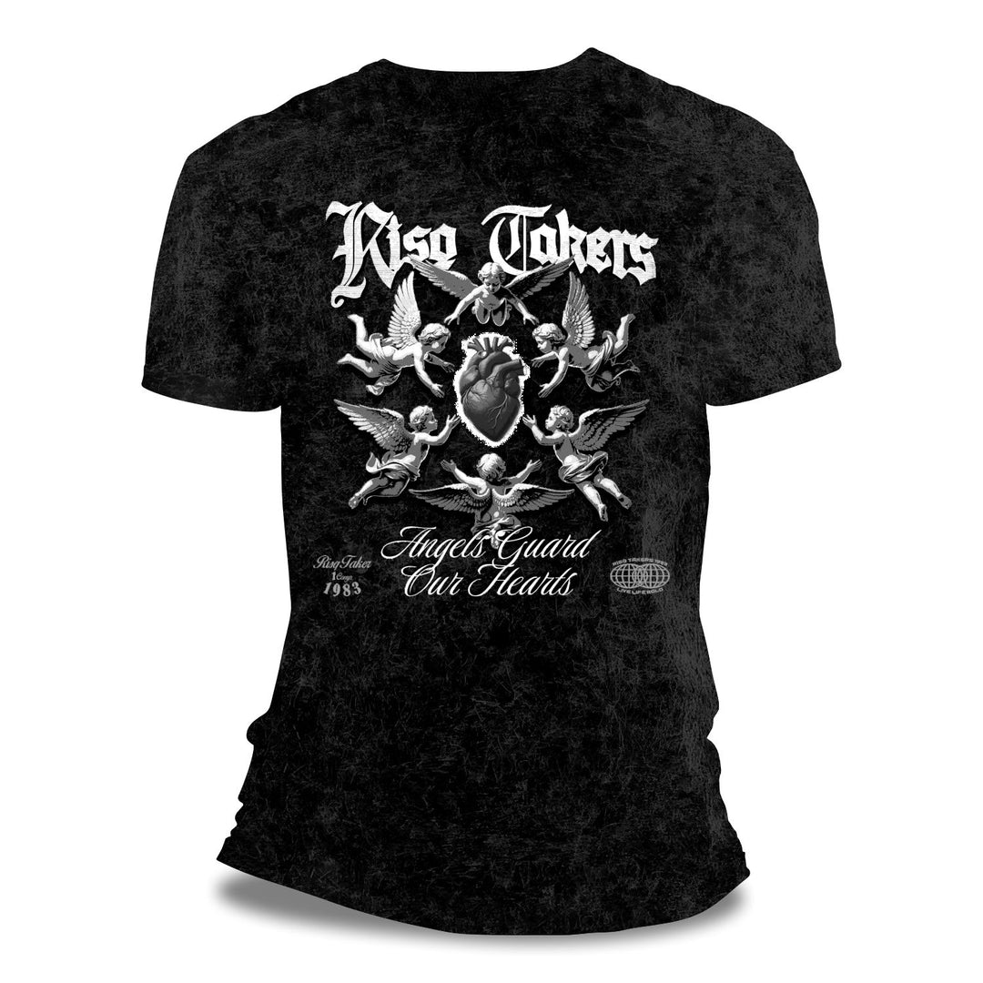 Risq Takers Angels Guard Hearts Tee Black