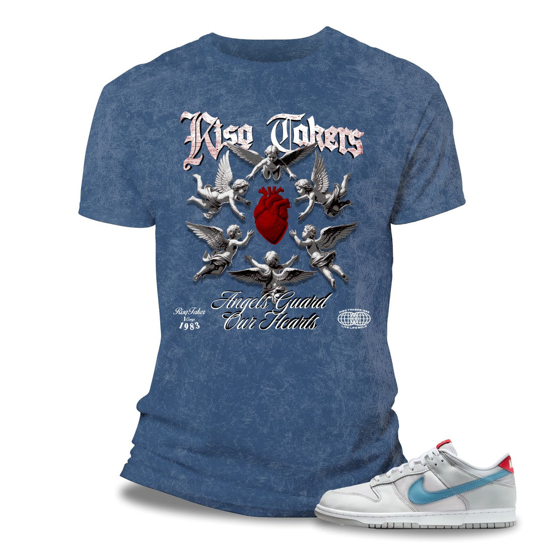 Risq Takers Angels Guard Our Hearts Tee Denim blue