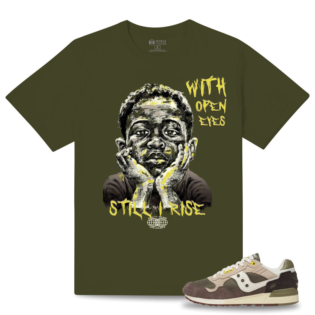 Risq Takers With Open Eyes Tee Olive
