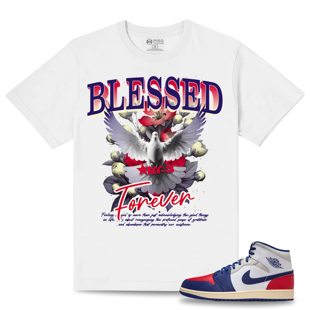 Risq Takers Blessed Tee White Red Navy