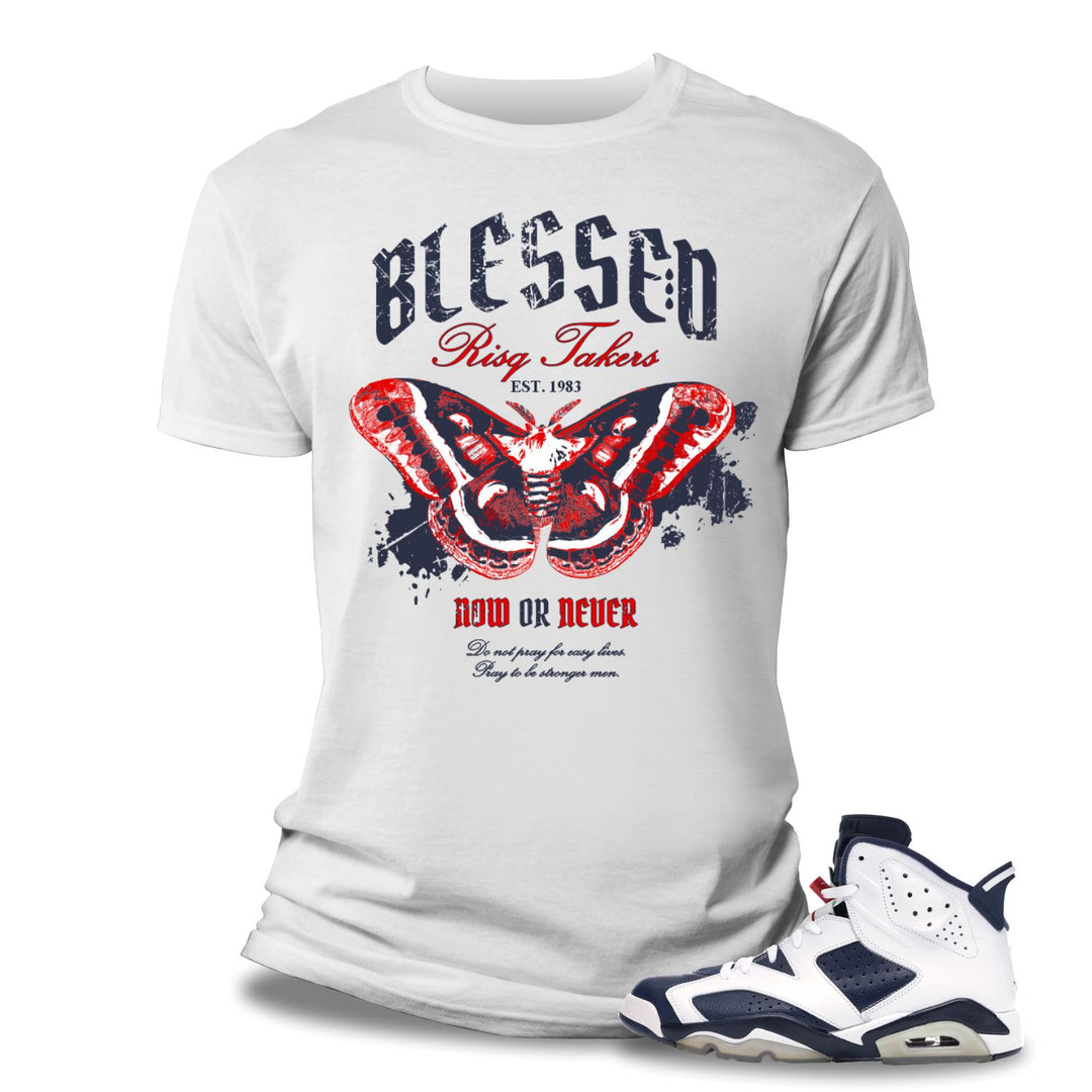 Risq Takers Blessed Butterfly Tee White / Red