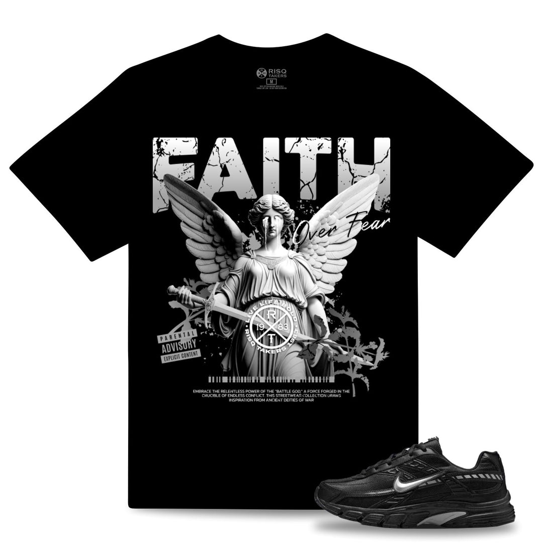 Blac Leaf Faith Over Fear Tee Black With White