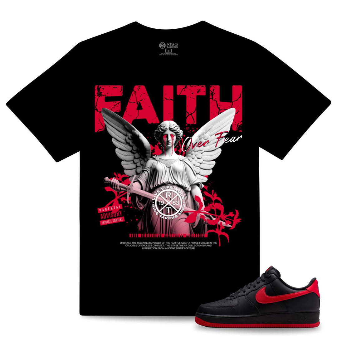 Blac Leaf Faith Over Fear Tee Black With Red