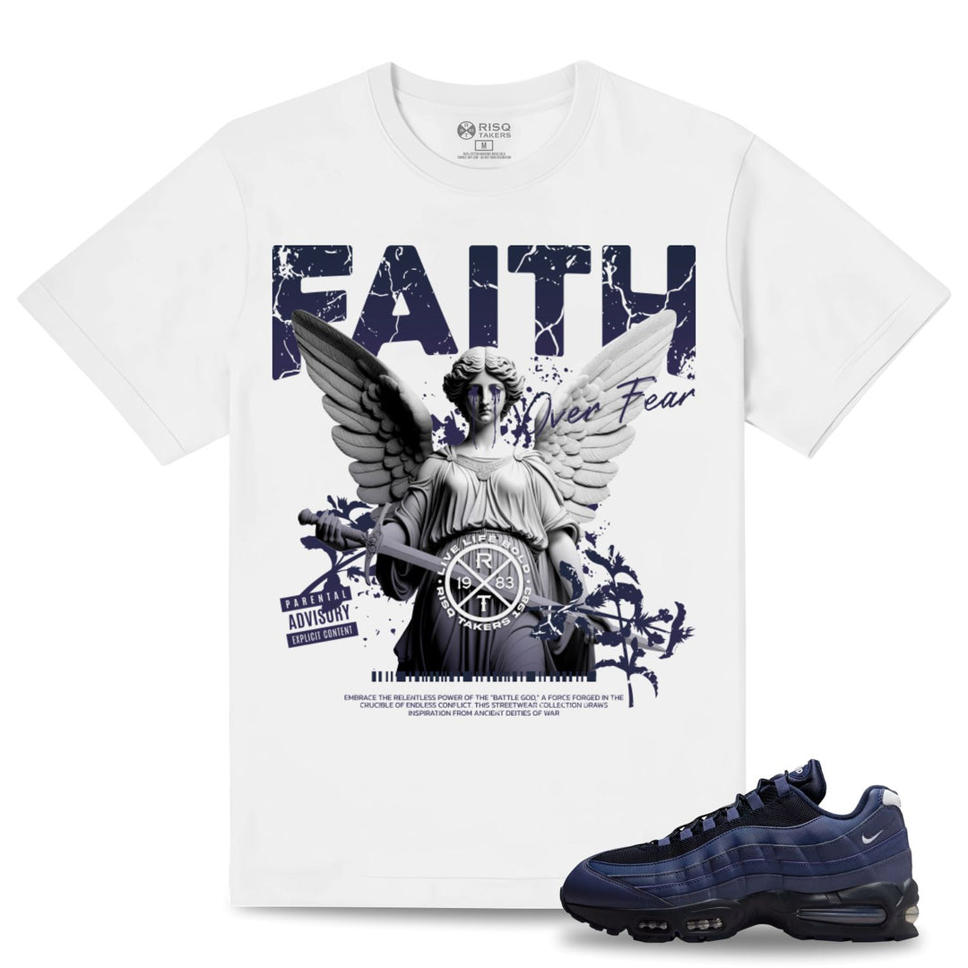 Blac Leaf Faith Over Fear Tee White With Purple