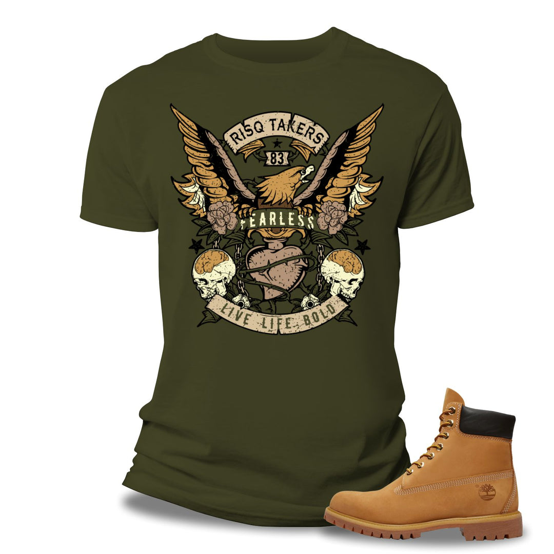 Risq Takers Fearless Tee Olive/Mustard