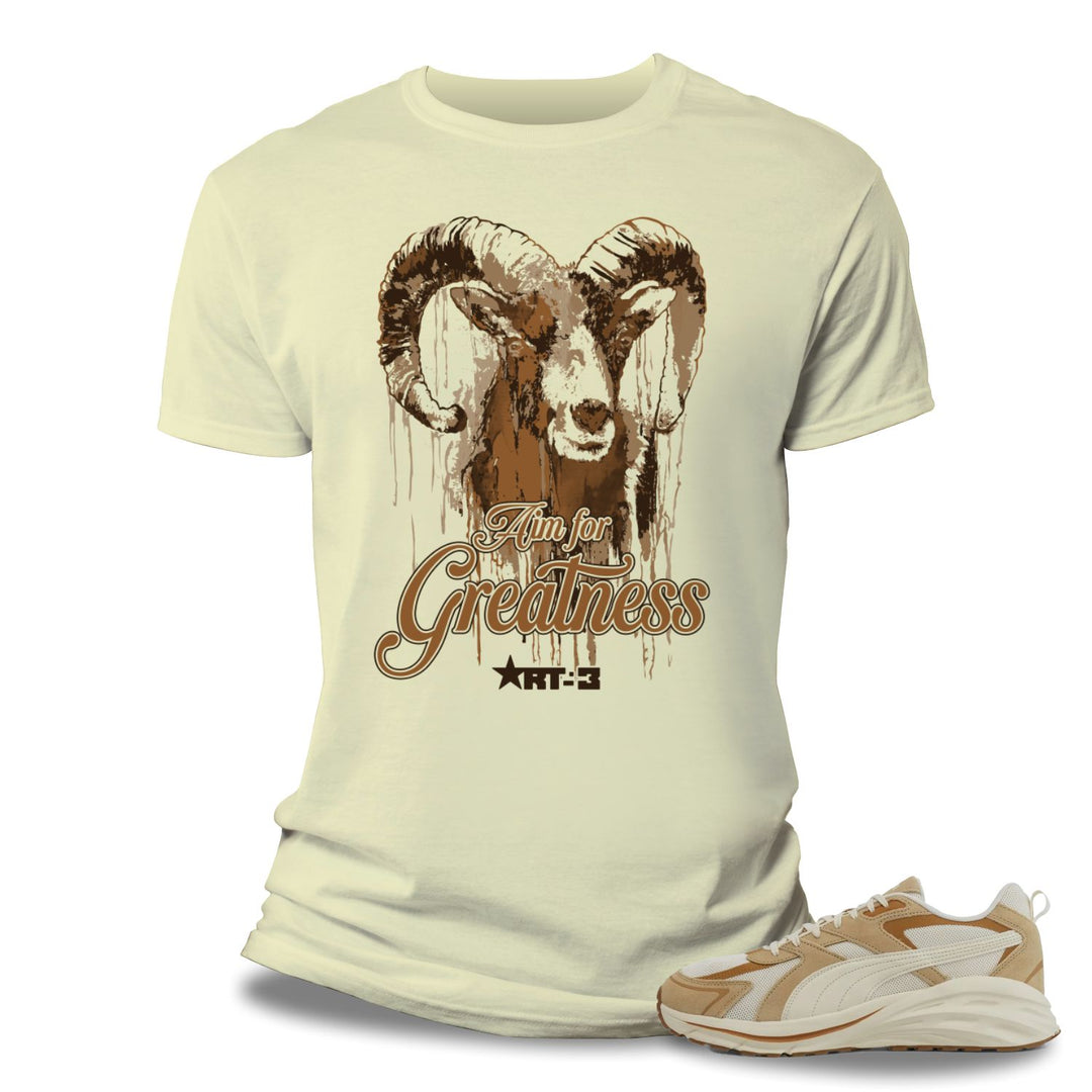 Risq Takers Aim For Greatness Tee Nat /Brown