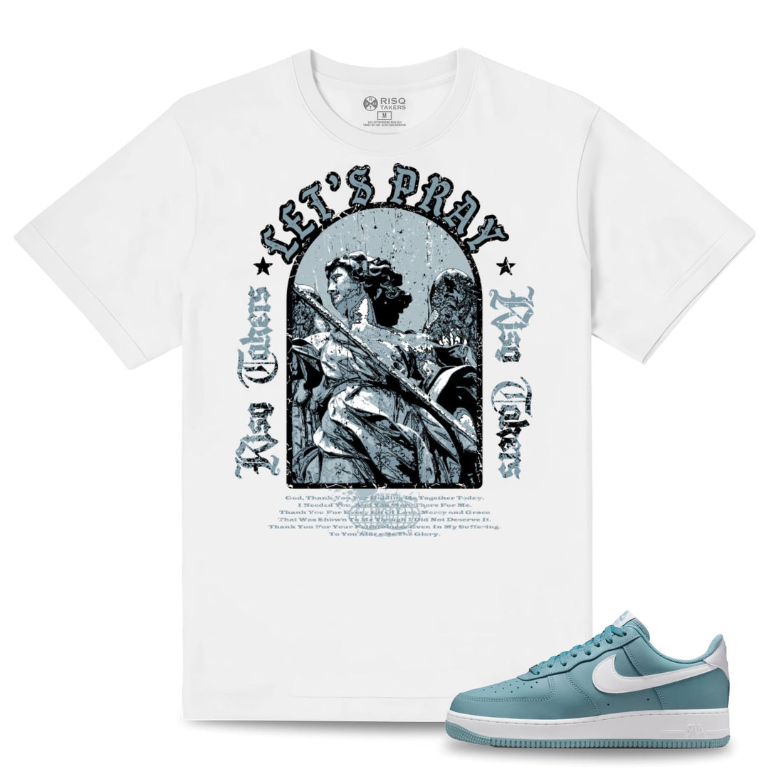 Risq Takers Let's Pray Tee White With Blue