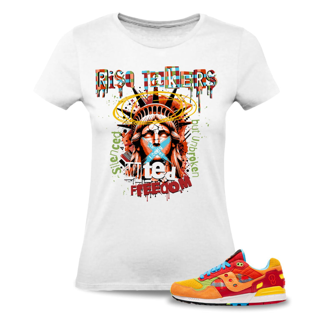 Risq Takers Muted Freedom Wmns Tee White