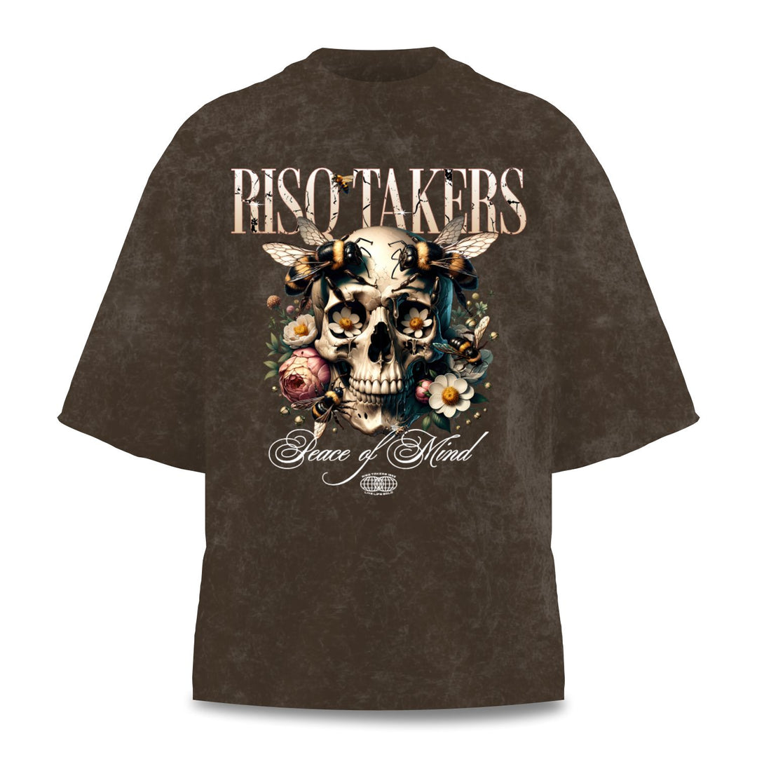 Risq Takers Peace Of Mind Tee Brown Wash