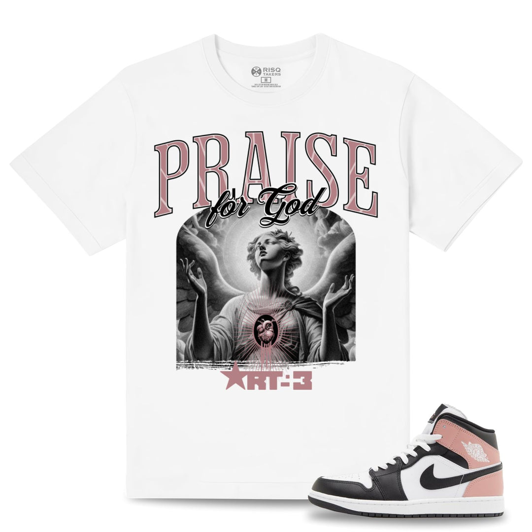 Risq Takers Praise For God Tee Wht/lt Pink