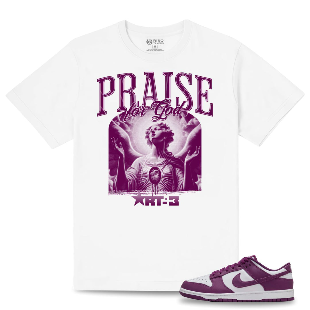 Risq Takers Praise For God Tee White With Purple