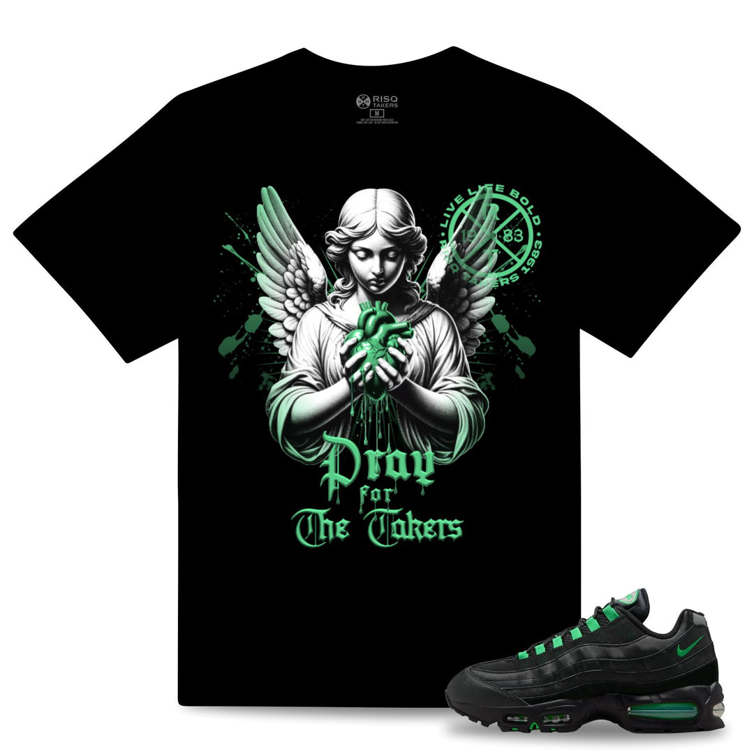 Risq Takers Pray For The Takers Tee Black Green