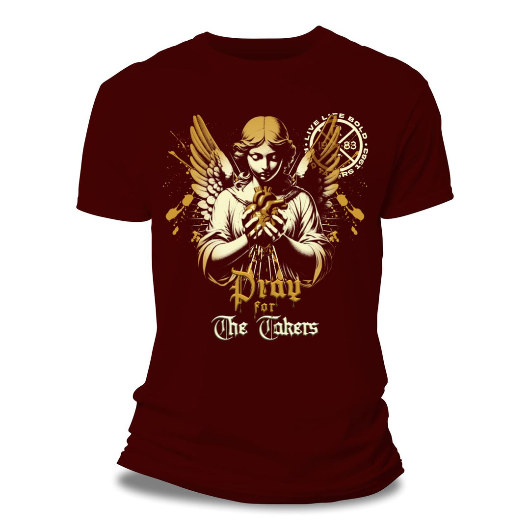 Risq Takers Pray For The Takers Tee Burgundy