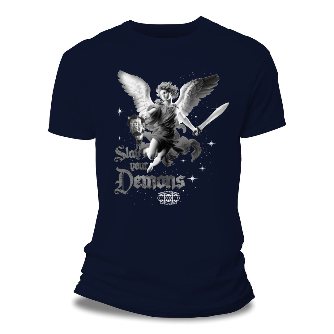 Risq Takers Slay Your Demons Tee Navy