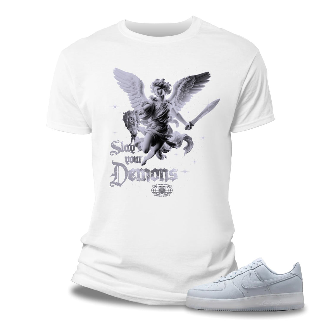 Risq Takers Slay Your Demons White with Grey