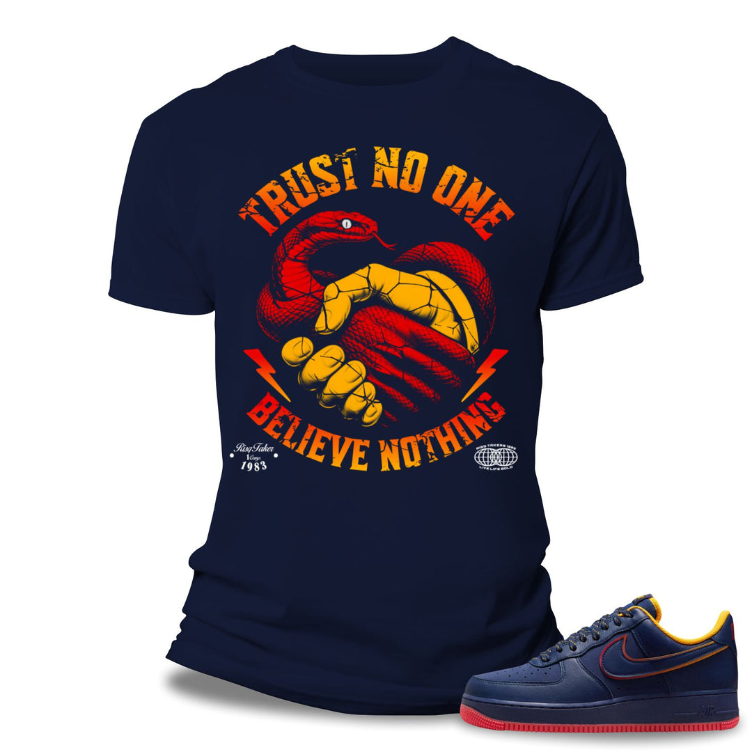 Risq Takers Trust No One Tee Navy