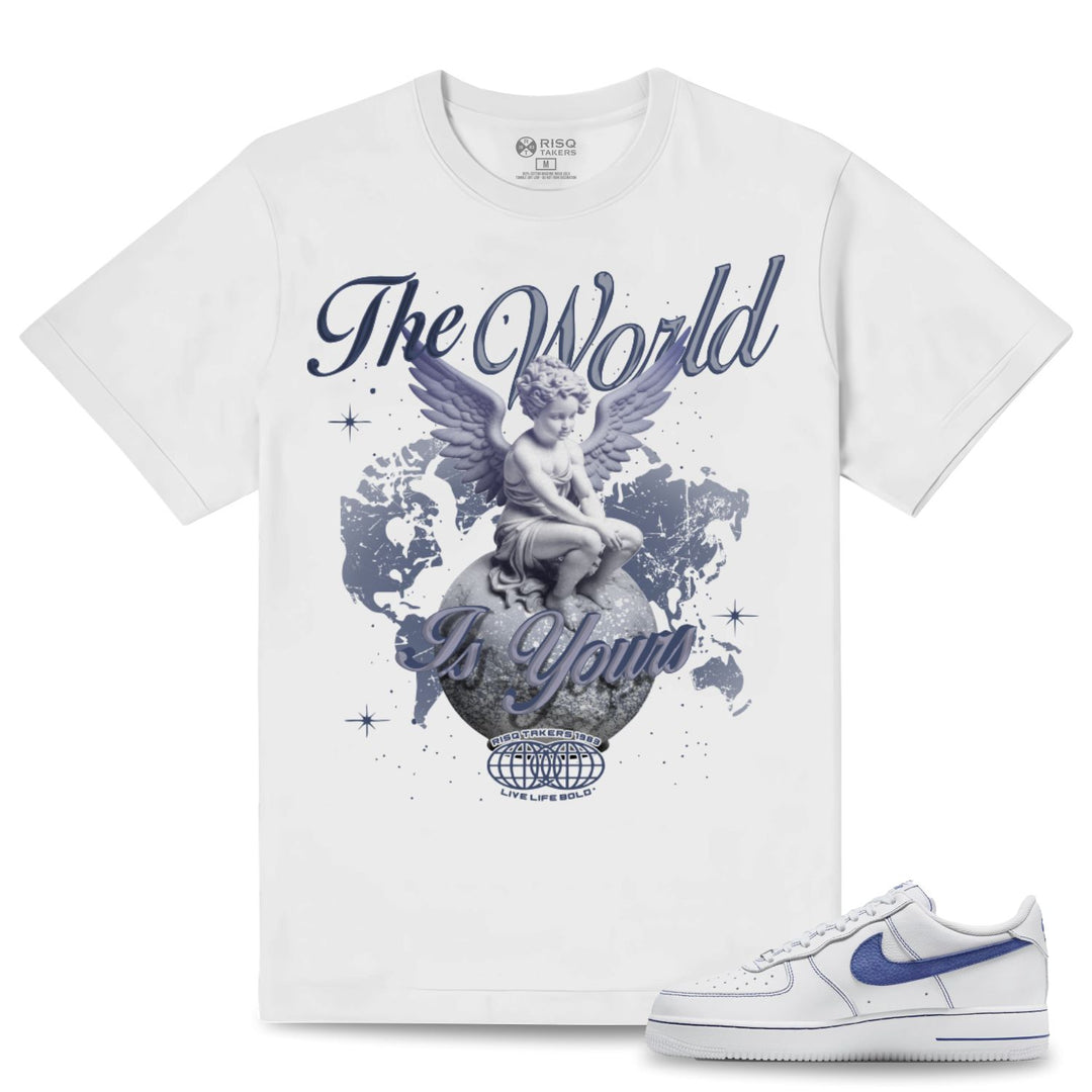 Blac Leaf The World Is Yours Tee White With Blue