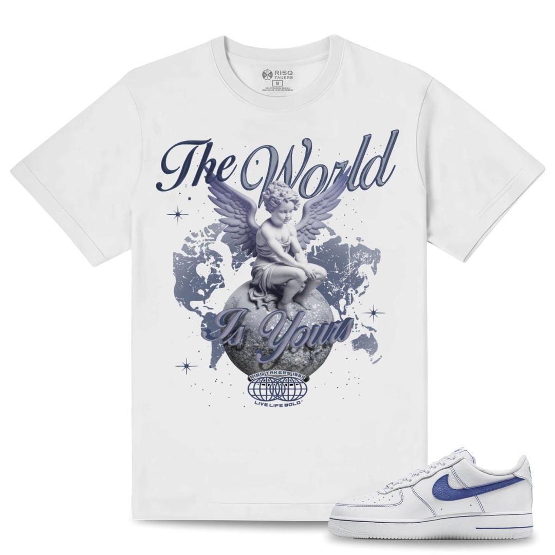 Blac Leaf The World Is Yours Tee White With Blue  Combo