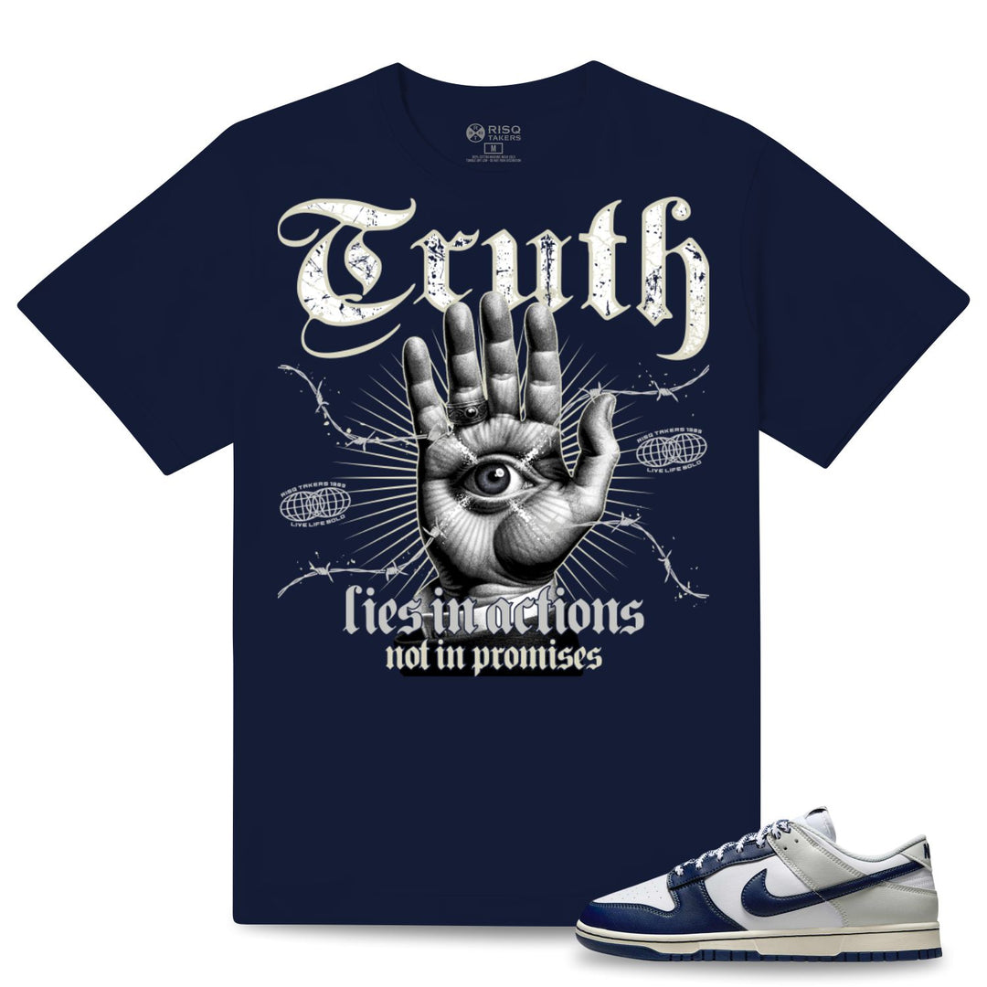 Risq Takers Truth Lies In Actions Tee Navy