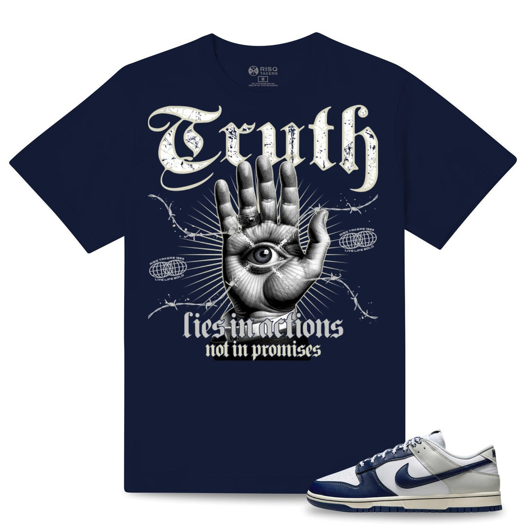 Risq Takers Truth Lies In Actions Tee Navy Combo