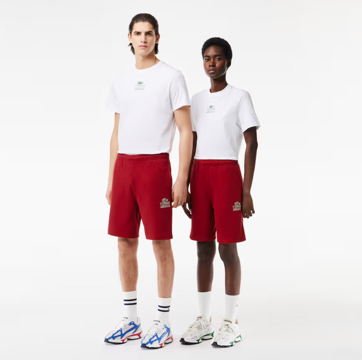 Lacoste Signature Print Short Burgundy