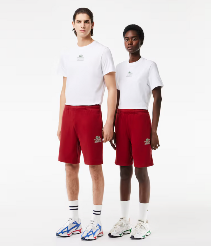 Lacoste Signature Print Short Burgundy