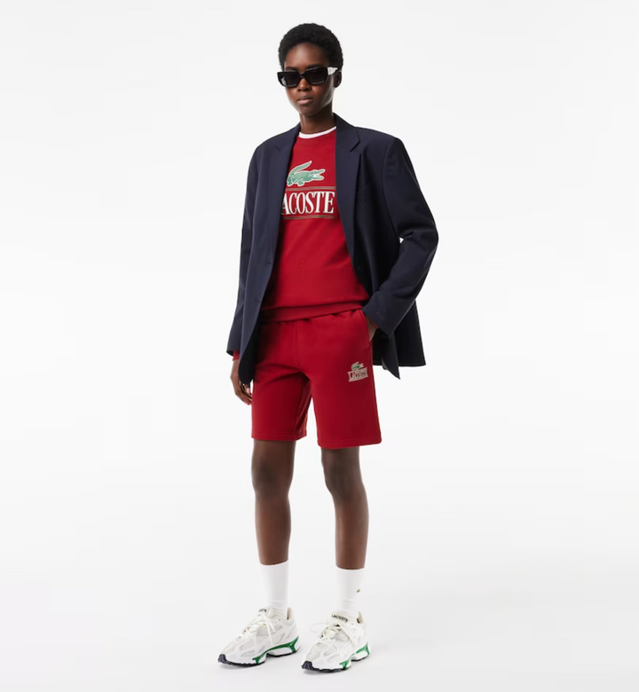 Lacoste Signature Print Short Burgundy