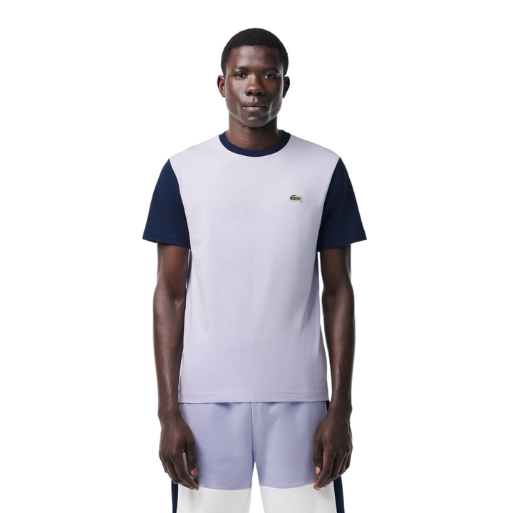 Lacoste Regular Fit Colorblock Jersey T-Shirt Light Blue